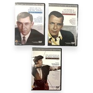 Bundle of Classic Movies Dragnet Robinhood Dectectives Murder and Mayhem New DVD